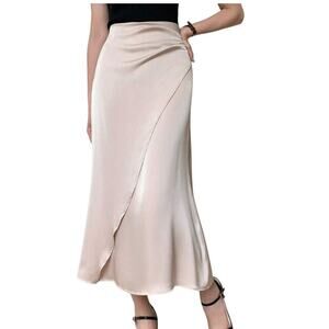 Dazy Balletcore Blush Pink Satin Midi Skirt – Romantic, Cottagecore
